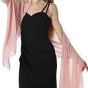 Chiffon Shawls and Wraps for Evening Dresses Women Elegant Soft Scarf Bridal Scarve Wedding Stole (Pink)