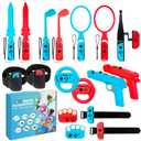 JoyHood Switch Sports Accessories Bundle Compatible with Switch/Switch OLED, 17-in-1 Family Sports Games Accessories Kit for Joy-Con Controller, Switch Sports Accessories for Kids & Adults