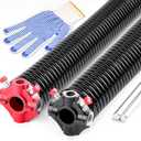 Pair of 2" Garage Door Torsion Spring Kit with Winding Bars, High Precision Electrophoresis Oil-Free Black Coated Garage Door Spring for Replacement(0.225X2"X24")