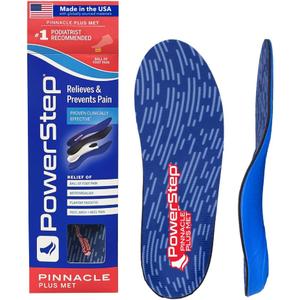 PowerStep Pinnacle Plus Met, Ball of Foot Pain Relief Orthotics, Shoe Inserts, Metatarsalgia, Arch Support, Morton's Neuroma Pain Relief, Shoe Insoles, Metatarsal Pad, Made in USA (M 11-11.5)