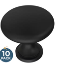 10-Pack Mushroom 
Black Round Cabinet Knobs