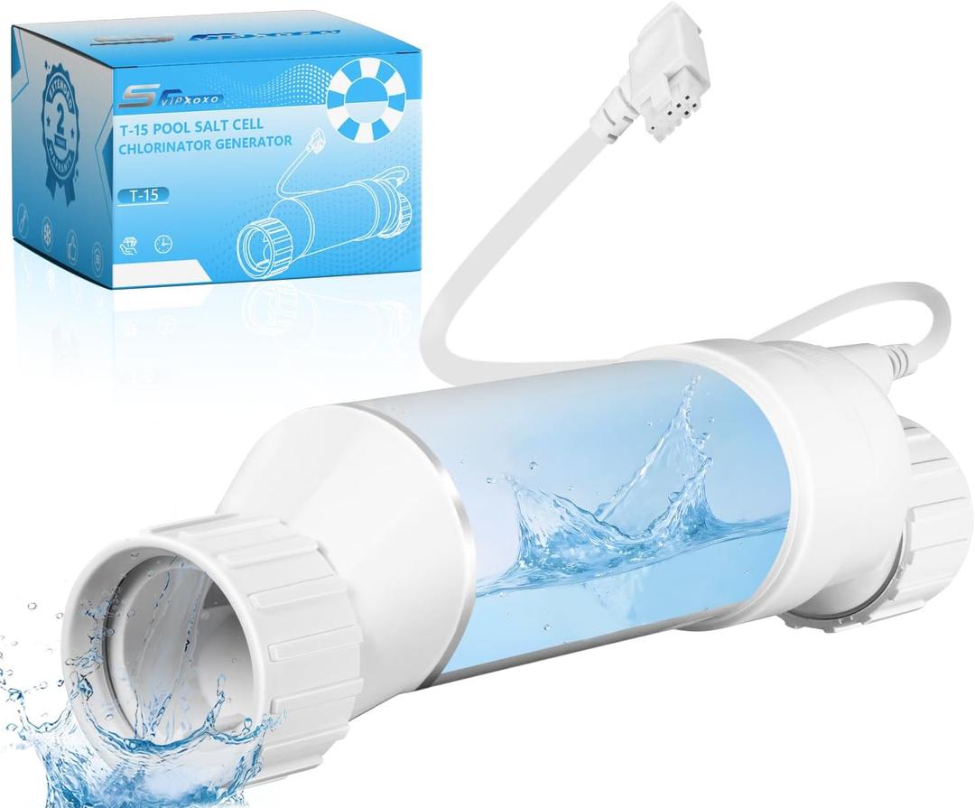T-15 Salt Cell for Pool Chlorinator System Fits Hayward Cell T-15 W3T-CELL-15 BLT15H AquaRite, AquaTrol & More Salt Water Pool Up to 40K Gallon