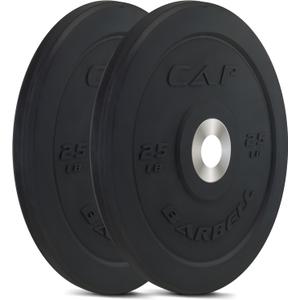 CAP Barbell PRO Olympic Bumper Plate Set, Black, 25 lb Pair