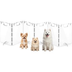 Acrylic Dog Gate, 31in Tall Freestanding Clear Pet Gate for Doorways, Transparent Clear Dog Gate Indoor for Large Openings & Stairs, Foldable Pet Gate for Dogs (6 Panel - 120'' W x 31'' H)