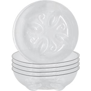 PS15 4" Heavy Duty Clear Plastic Saucer (Pack of 5), Transparent