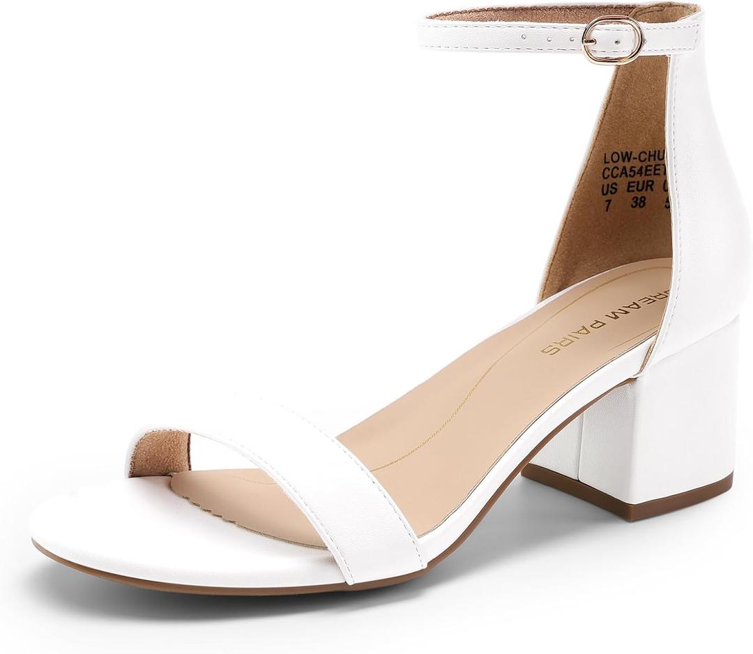 DREAM PAIRS Womens Low-Chunk Low Heel Pump Sandal 5