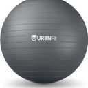 URBNFit Exercise Ball - Yoga Ball in Multiple Sizes for Workout, Pregnancy, Stability - Anti-Burst Swiss Balance Ball w/Quick Pump - Fitness Ball Chair for Office, Home, Gym (Silver), 22 inch