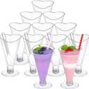 Foraineam 80 Pack 5 oz Clear Dessert Cups with Spoons, Plastic Champagne Flutes Wine Cocktail Glasses, Reusable Parfait Appetizer Mousse Cup for Valentine's Day, Home Gatherings, Parties, Weddings
