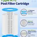 KimFilter Universal Type A/C Pool Filter Cartridge Replacement (4-Pack) Compatible with 1000GPH Above-Ground Pool Pumps Using Type A or C Filter, Reusable Cartridge with Superior Filtration Delivery