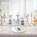 Hewory Small Bud Vases Bulk: 25Pcs Multi Blue Flower Vases for Centerpieces | Mini Coastal Decor, Vintage Glass Bottle for Wedding Table, Baby Showers, Patriotic, Relief, Navy & Light Blue, Assorted