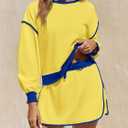 Fisoew Womens Sweatsuits 2 Piece Set Crewneck Sweatshirts High Waisted Skort Skirts Tennis Running Tracksuits Shorts Sets