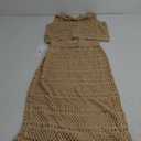 Fisoew Womens Summer Crochet Swim Cover Up 2 Piece Sleeveless Front Tie Crop Tops Beach Maxi Skirt Boho Coverup Set S