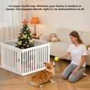 23.6" H Plastic Pet Playpen with Lockable Wide Door, 7 Panels Expandable Pet Fence with Portable Indoor/Outdoor, Easy Setup & Clean for Pets up to 22lbs or Baby (White)