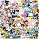 104Pcs Cute Kawaii Stickers Anime Cartoon Stickers for Water Bottle Laptop Computer Phone Case Luggage Notebook Skateboard Lunchbox Decals Gifts for Kids Teen Adults