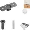 Invisible Magnetic Door Stop, Strong Anti-Collision, Concealed, for Bottom of Door (Grey) (Gray)