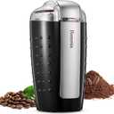 Coffee Grinder, Electric Coffee Grinder with 3.5Oz Large capacity, One-Touch Coffee and Spice Grinder with Stainless Blade, Cleaner Brush And Spoon for Home Use (Black)