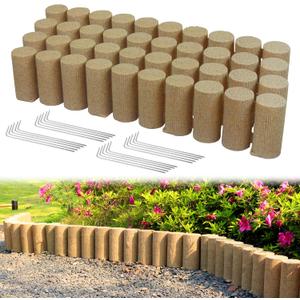 Gardzen Landscape Edging Kit, Flexible Garden Edging Border with Anchoring Spikes, Ideal for Flower Beds, Lawns, Gardens, and Pathways, Set of 4 (Each Piece: 41.75" L x 3.75" W x 7.5" H)