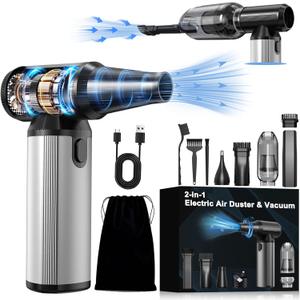 Compressed Air Duster & Vacuum 2-in-1, 320,000 RPM Brushless Motor