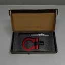 1 PC Car Front Bumper Tow Hook, European Thread Specifications Screw-on Racing Style Trailer Pull Ring, Rust-proof Heavy-duty Forged Auto Trailer Ring Eye Tow Hook Kit for Most Cars (Red)