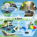 Yzert Solar Fountain, 3-Level Adjustable Water Height, 3.5W Glass Powerful Outdoor Fountain Pump with Rotating Rods & 7 Nozzles for Bird Bath, Garden, Pond, Patio, Flower Pot (2026 Model, Black)