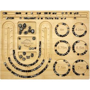 Petoysoso Bead Board for Jewelry Making, Bamboo Beading Board for Jewelry Bracelet Making, Bracelet Bead Board, Beading Trays Jewelry Design Mats for Bracelet, Necklace, Jewelry Making 15x11.5x0.5 in