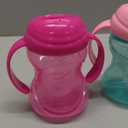 Nuby Clik-It Grip N' Sip Soft Spout No-Spill Training Sippy Cup with Handles - (3-Pack) 10 oz - 4+ Months - Aqua/Purple/Pink