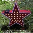 Star Solar Light Patriotic Decor for Outdoor-Garden,Patio,Tree,July 4th Country Star Indoor/Outdoor Memorial Day Decoration,Red