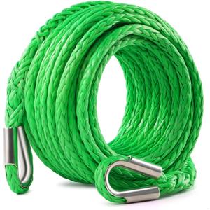 DAYDOOR Winch Rope Extension, 3/8'' x 50ft Synthetic Winch Extension Rope, 26,500 Lbs Winch Extension Line for Off Road Vehicle ATV UTV SUV Jeep(Green)