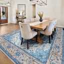 Area Rugs 9 x 12 for Living Room,Large Washable Carpet Blue Brown