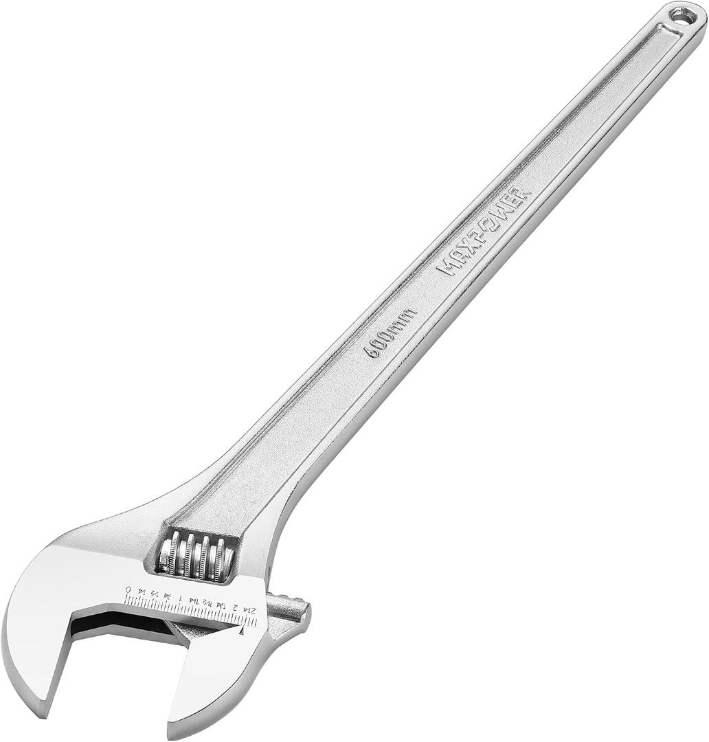 MAXPOWER 24" Adjustable Wrench, 2.4" Jaw Opening, Tapered Handle