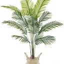 Artificial Palm Tree, 5ft Fake Areca Palm Plant with Basket, Tropical Faux Dypsis Lutescens Plants for Indoor Outdoor Home Office Shop Garden Dcor