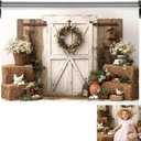 Kate 10x8ft/3x2.5m Easter Backdrop for Photography Barn Wooden Door Eggs Photoshoot Background Photo Video Studio Props