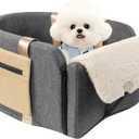 enter Console Dog Car Seat for Dogs to 18lbs,Fits Cars,Trucks Dog Booster Car Seat with Safety Leash Keeps Dogs Secure.Designed for Pickup and Trucks.With Removable Washable Cushion, 20"L x 15"W x 10"H