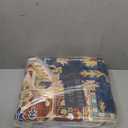 jinchan Area Rug 6x9 Floral Rug Distressed Red Thin Vintage Retro Indoor Non Slip Carpet Kitchen Living Room Bedroom Dining Room, Vintage Blue Orange