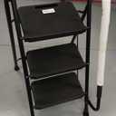 HBTower Step Ladder with Handrails, Folding Step Stool with Attachable Tool Bag & Anti-Slip Wide Pedal for Home Kitchen Pantry Office, Black