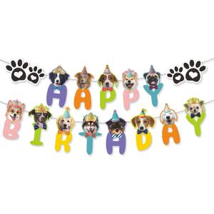 Dog Birthday Banner Dog Themed Birthday Party Supplies Dog Birthday Decoration for Birthday Party Baby Shower