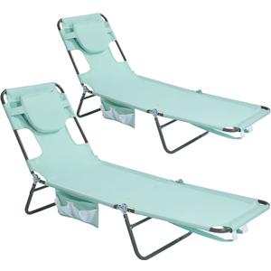 SunnyFeel Lounge Beach Chair for Adults with Face Hole, Backpack Reclining Beach Chairs Lay Flat, Sun Face Down Tanning Chair, Portable Folding Camping Cot for Outside Pool, Sunbathing, Reading, 5 ft 11 in x 1 ft 9.5 in x 9.5 in