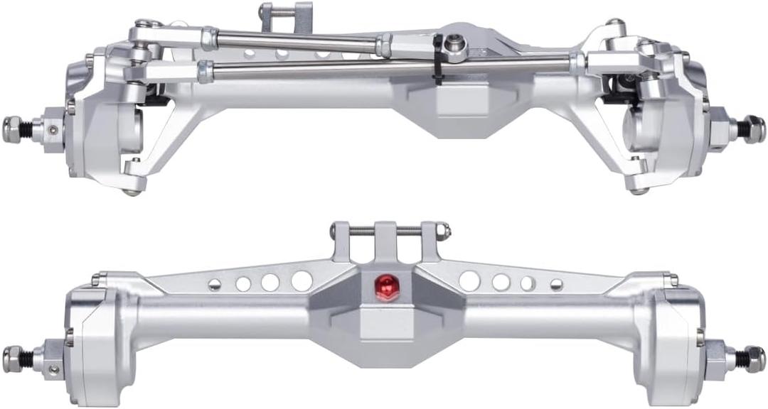 RC Crawler with Machined Aluminum Front and Rear Portal Axles for Vanquish VS4-10 Phoenix F10 LCG Chassis (Silver Axle F and R)