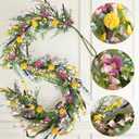 70-Inch Spring Summer Flower Garland for Mantle, Floral Garland with Colorful Wildflowers, Forsythia & Lavender Flowers for Decor, All Year Round Artificial Flower Garlands for Home Decor