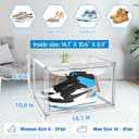 5 Pack Acrylic Shoe Box Size 14, Clear Plastic Stackable Sneaker Shoe Display Case Transparent Storage Bins Handbag Organizer Containers with Magnetic Lids, Figures Collectibles Showcase