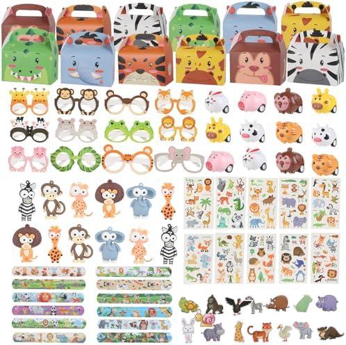 110 Pcs Jungle Safari Party Favors,Animal Theme Party Surprised kit,Wildlife Gift Party Birthday Decorations,Safari Gifts Bags Fillers Stuffers,Birthday Gifts For Boys and Girls