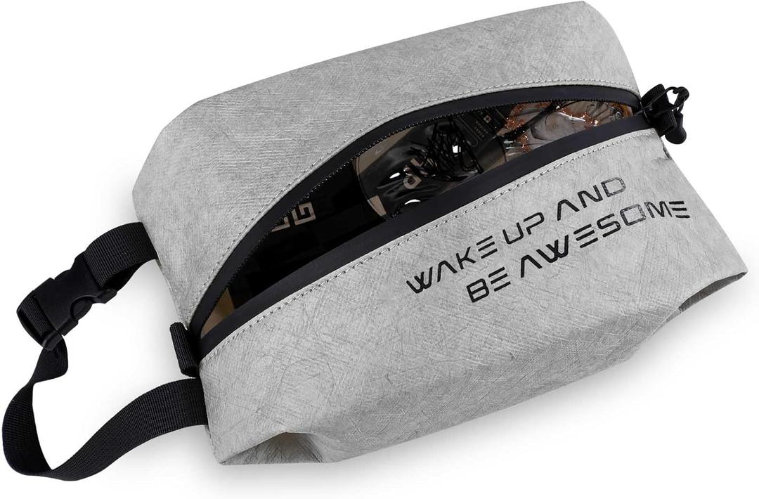 Maplerich Eco-Friendly Travel Toiletry Bag for Men & Women - Lightweight Waterproof Cosmetic Bag, Small Hygiene Organizer for Toiletries Wet Bag, Perfect for Travel, Gym, or Daily Use (Grey)