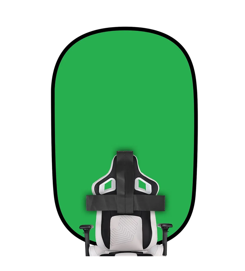 Green Screen Backdrop, 56in Portable Green Screen Chair with Stand Double Sided Foldable Green Background, Chroma Key, for Photography Streaming Gaming Photo Zoom Video Chats and Meeting