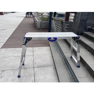 LEADALLWAY Work Platform 39"x12",50 Gear Adjustable Height 25 to 35 inches Portable Folding Aluminum Step Ladder of Capacity 330 Lbs Heavy Duty (Adjustable 12"(W) x 39"(L))