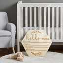 Handmade Welcome Baby Essentials for Nursery, Birth Announcement Sign for Hospital, Wooden Newborn Name Sign Gift Decor