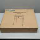 Folding Walker with Tray, 5" Wheels Lightweight Walkers for Seniors and Adults, Supports Up to 350 Pounds, Adjustable Height, Compact Standard Walker, Silver