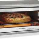 Hamilton Beach 4-Slice Toaster Oven with 5 Cooking Modes (Bake, Broil, Keep Warm Toast & Bagel) with Stay On & Auto Shutoff, 2 Rack Positions, 1100 Watts and 3 Accessories, Stainless Steel (31143)