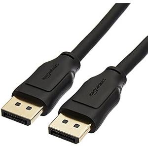 Amazon Basics 4 PCS DisplayPort 1.4 Cable, 32.4Gbps High-Speed, 8K@60Hz, 4K@120Hz, Dynamic HDR and 3D, Gold-Plated Plugs, 6 Foot, Black