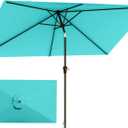 6.5'x10' Rectangular Patio Outdoor Umbrella,Large Coverage with Push-Button Tilt & UV Protection,Sturdy Ribs for Deck,Lawn,Pool,Backyard