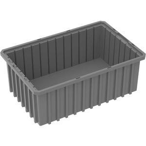 Akro-Mils 33166 Akro-Grid Plastic Slotted Dividable Modu Box Stackable Grid Storage Tote Container, (16-1/2-Inch L x 10-7/8-Inch W x 6-Inch H), (8 Pack), Gray (Grey)